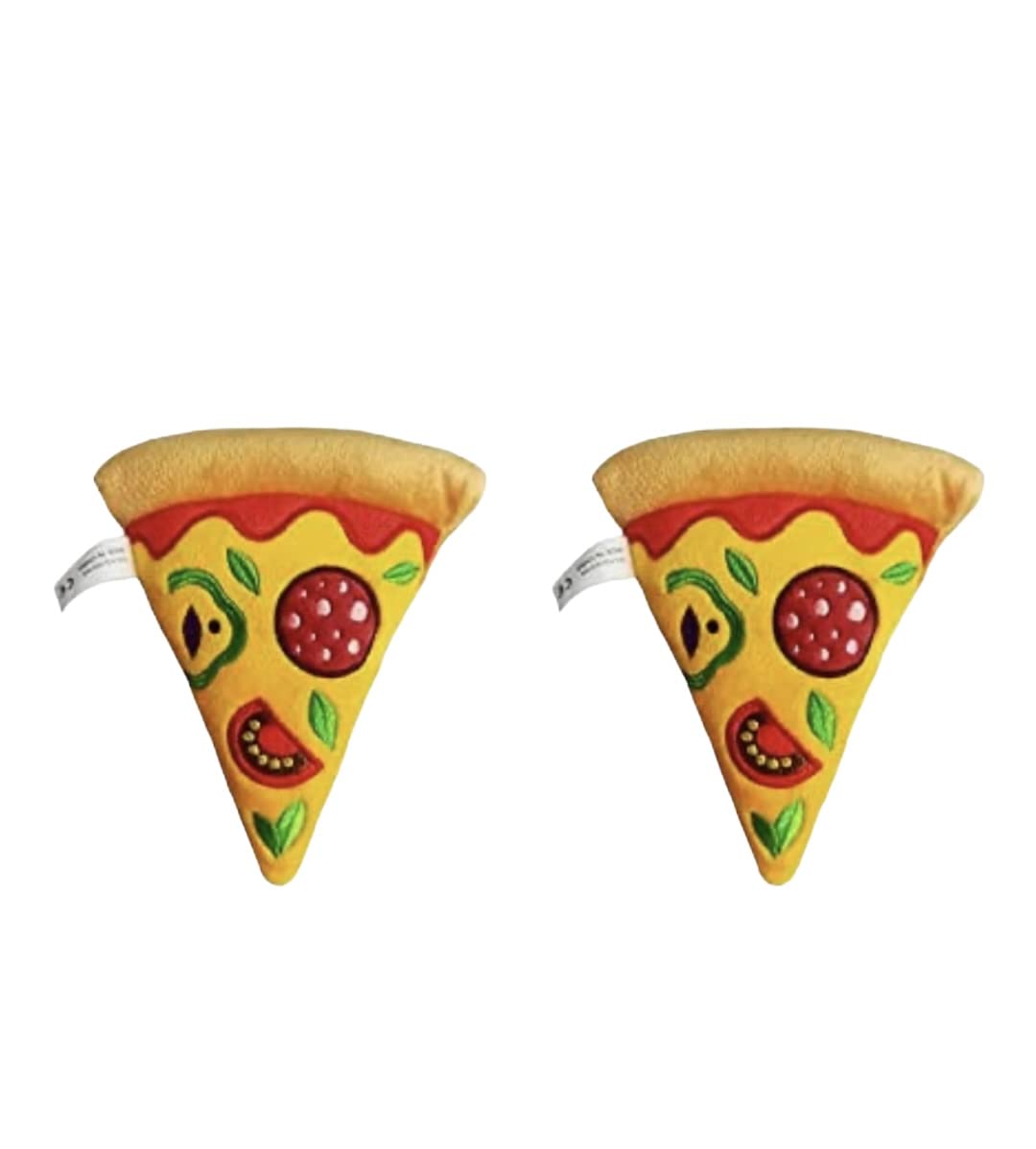 Glow Pups Pizza Dog Toy Unique Pizza Slice Design, Squeaky For Added Engagement, Easy To Clean For Convenience, Mental Stimulati