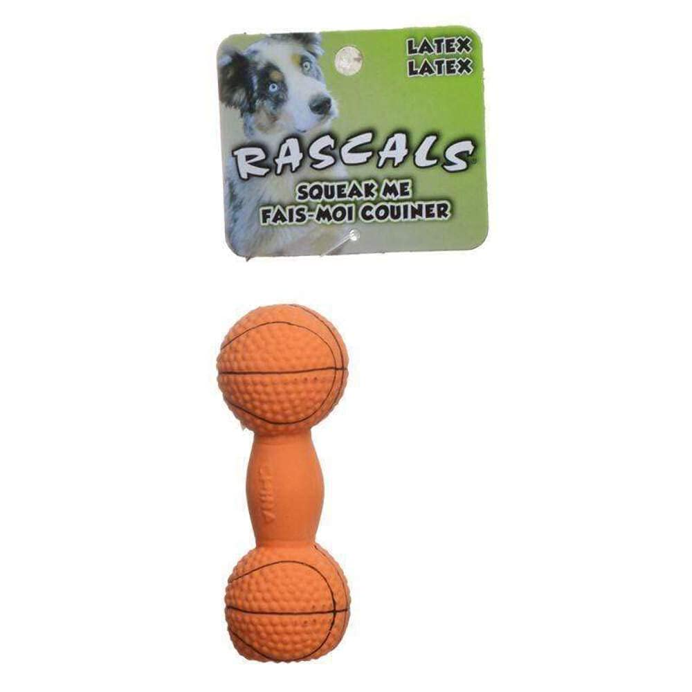 Rascals 4'' Basketball Dumbbell Latex Dog Toy