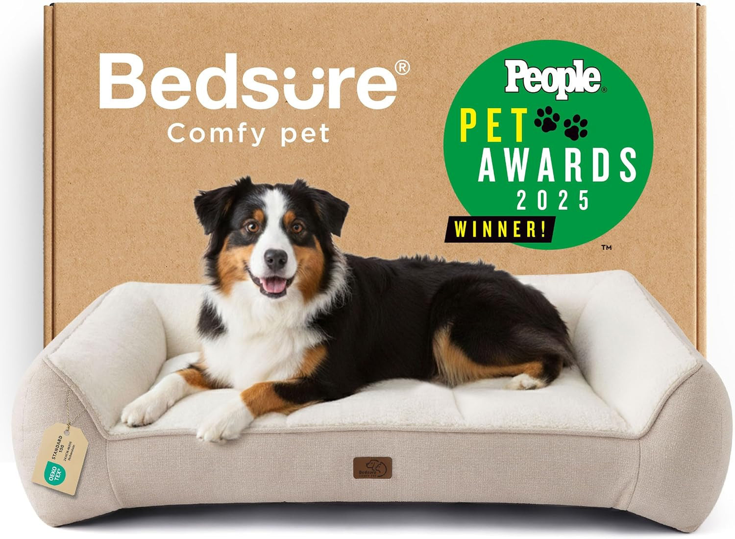 Bedsure Supportmax Orthopedic Dog Bed – Extra-Thick Bolster Sofa