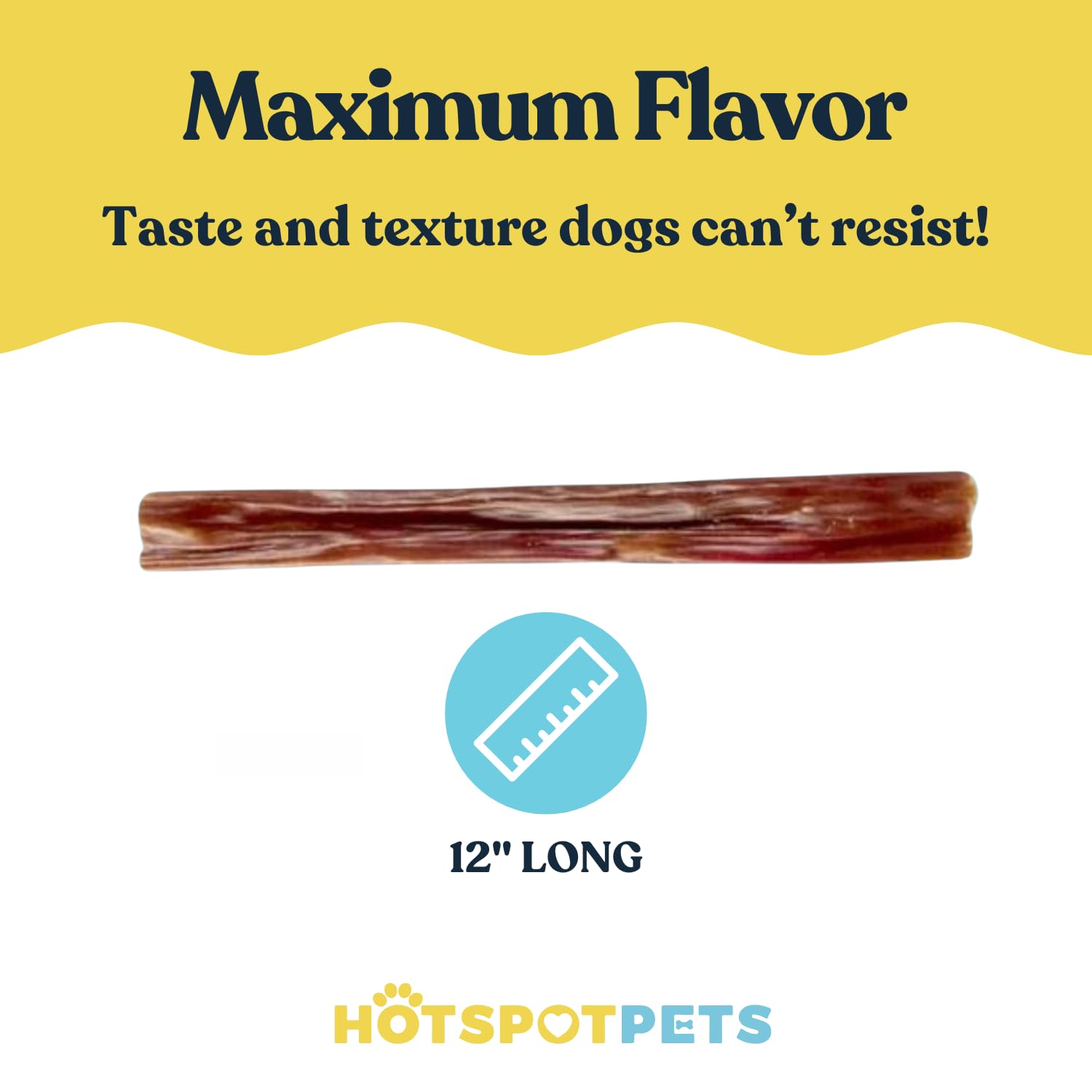 hotspot pets Premium Beef Gullet Sticks for Dogs 12 - All Natural Grass-Fed Beef Dog Chews, Rich in Glucosamine Chondroitin for