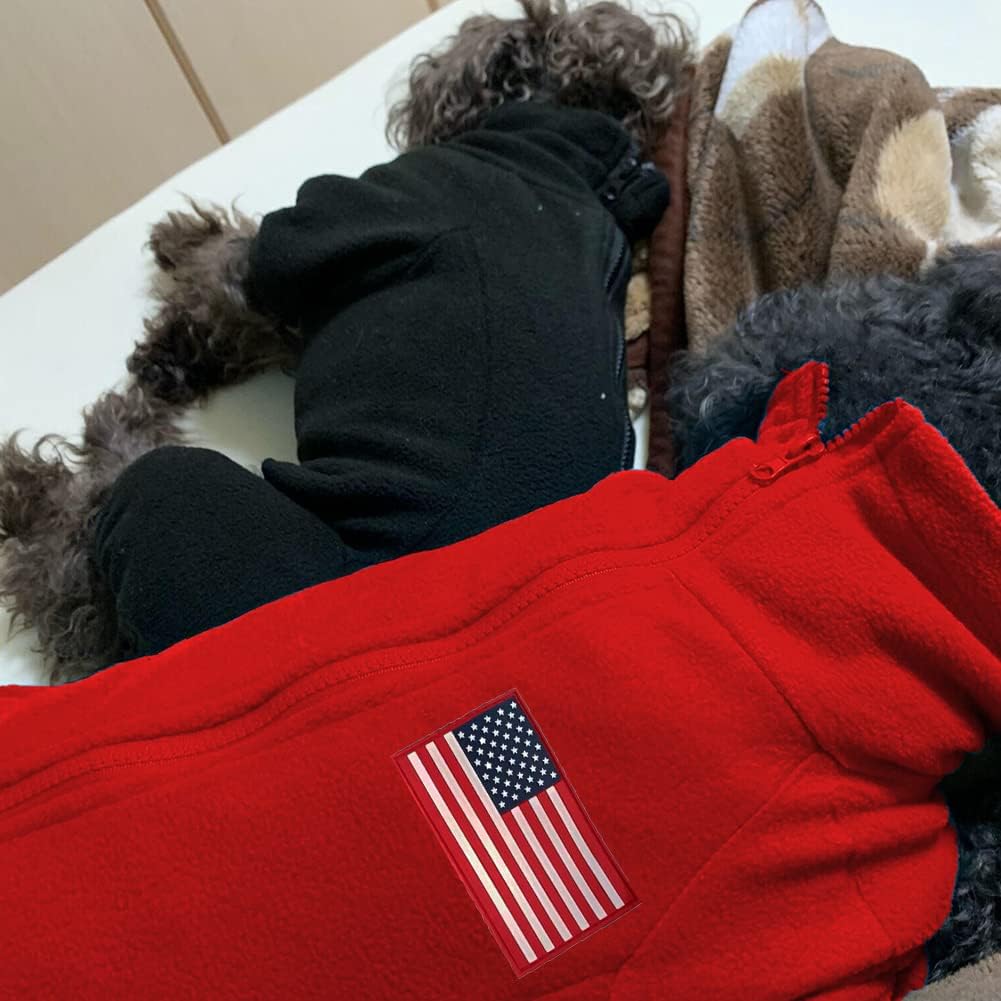Polar Fleece Dog Jacket - Windproof, Warm, Padded Winter Coat for Small to 4XL Dogs, Red