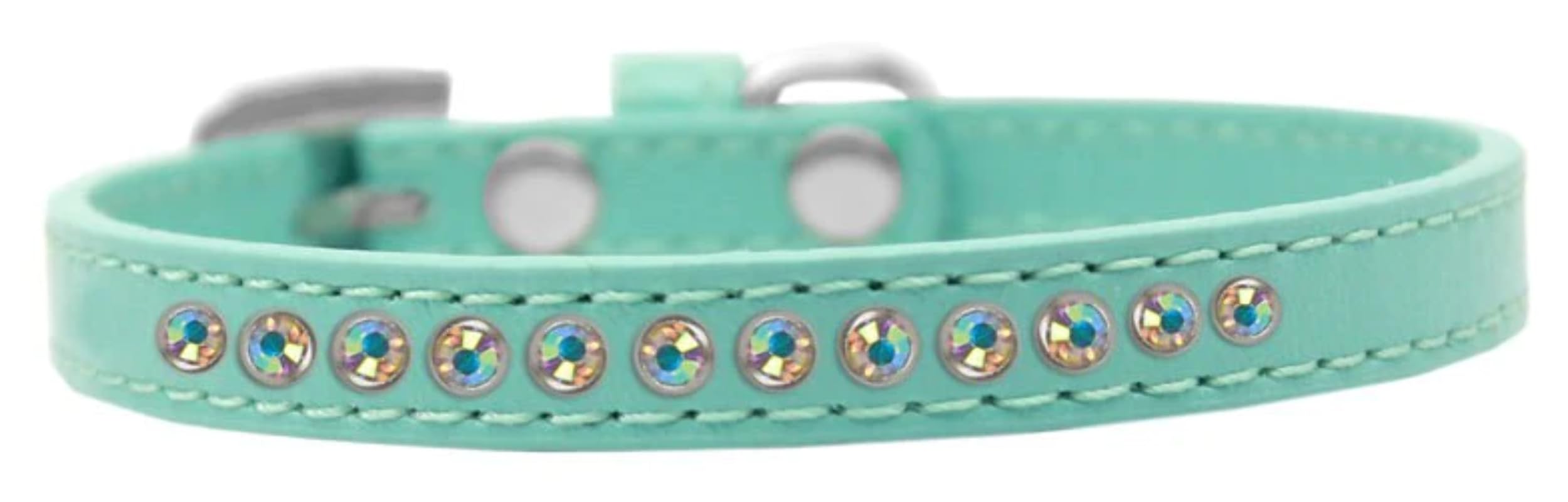 Dog, Puppy & Pet Fashion Collar, Aurora Borealis Crystal Rimsets Red 10