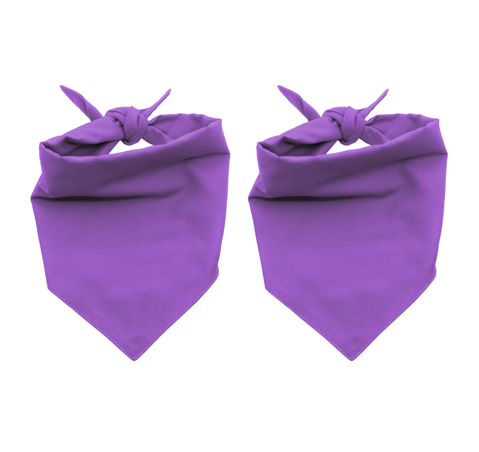 Eechicspace 2 Pack Purple Cotton Plain Dog Bandanas For Small Dogs