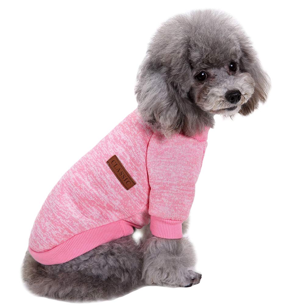 Chborless Pet Dog Classic Knitwear Sweater Warm Winter Puppy Pet Coat Soft Sweater Clothing For Small Dogs (Xxs, Pink)