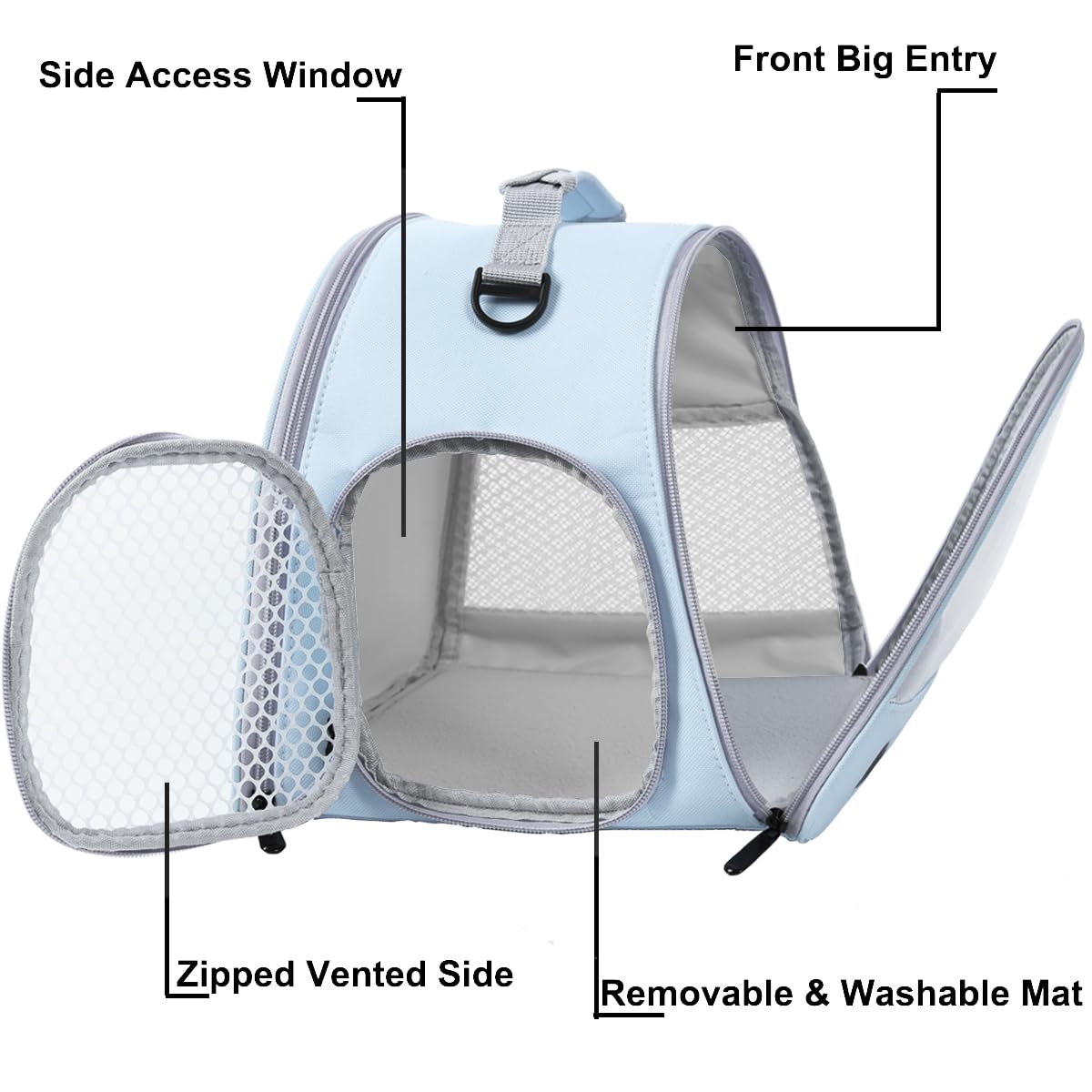 Bearded Dragon & Lizard Carrier - Portable Travel Carrier For Hedgehog, Rat, Parrot, Bird & Guinea Pig (Blue, 2)