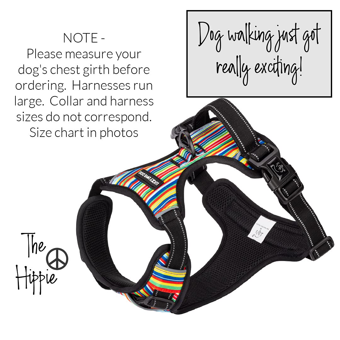 Lucky Love Dog Harness, Easy To Walk, No Pull Dog Harness, Adjustable Custom Fit (Hippie, Small)