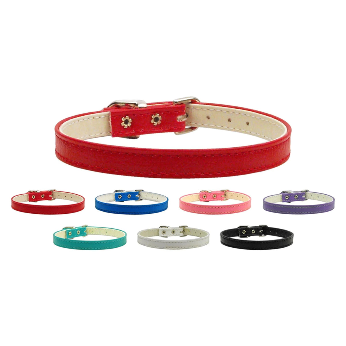 Dog, Puppy & Pet Plain Collar, &quot;3/8&quot; Wide&quot; Black 10