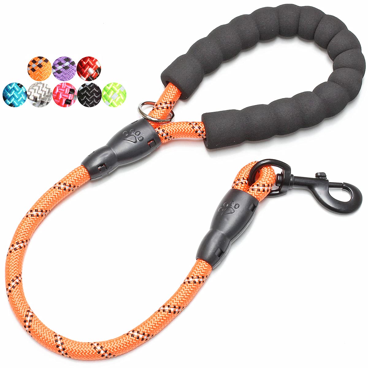 Baapet 2/4/5/6 Ft Dog Leash With Comfortable Padded Handle And Highly Reflective Threads For Small Medium And Large Dogs (2Ft-1/2'', Orange)