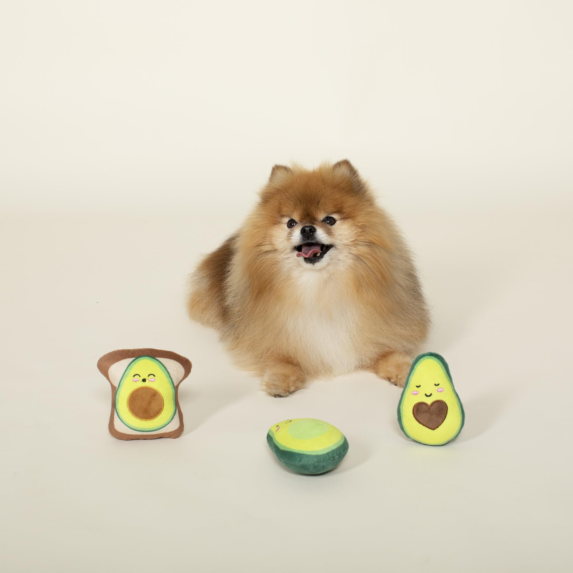 Fringe Studio Squeaker Pet Toy Set, Set of 3, Avocado (289434)