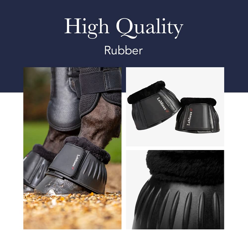 LeMieux Rubber Bell Overreach Horse Boots - Protective Gear and Training Equipment - Equine Boots, Wraps & Accessories (Black -