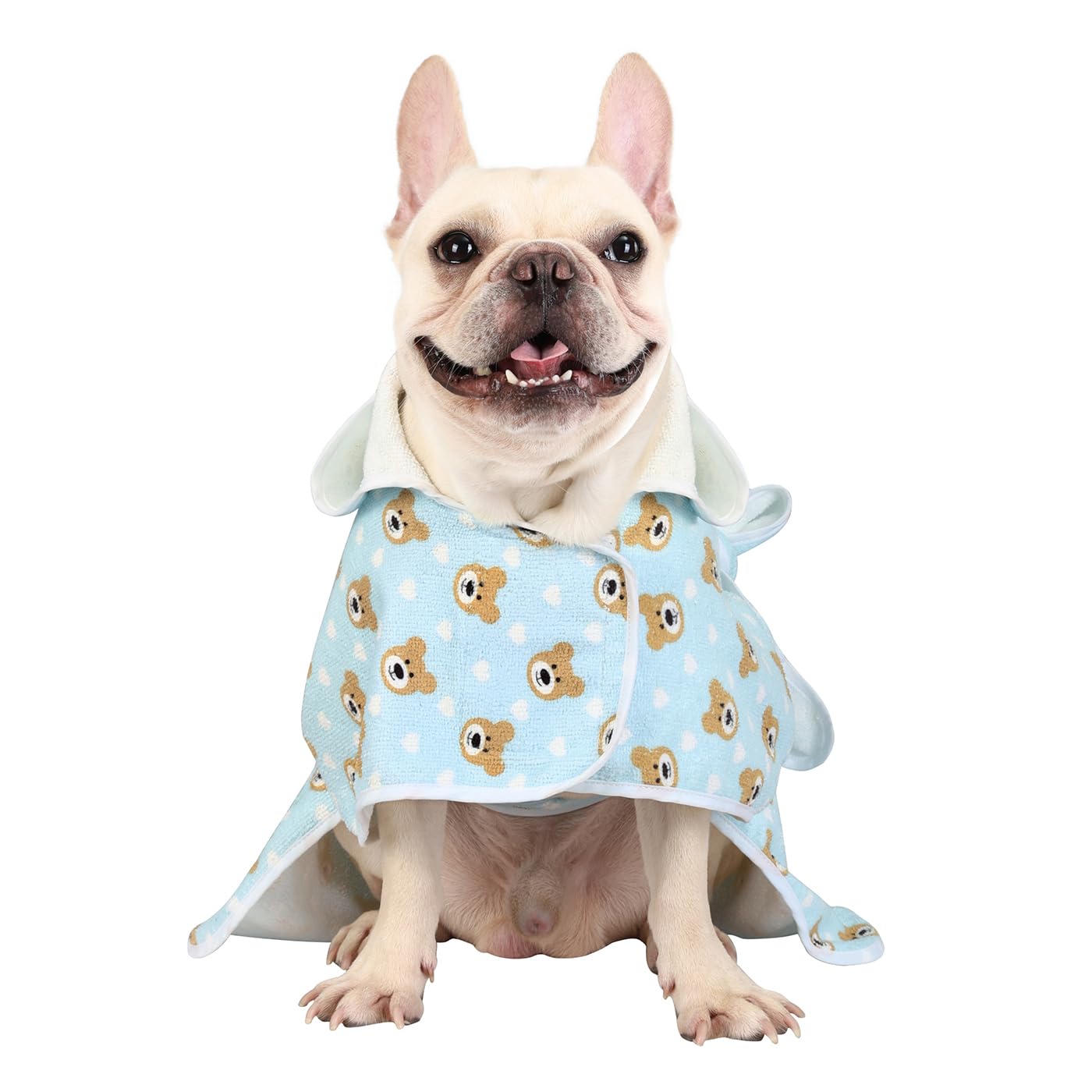 Hde Dog Bathrobe Super Absorbent Quick Drying Towel With Hood For All Dog Breeds Sizes S-Xxl - Teddy Bears - M