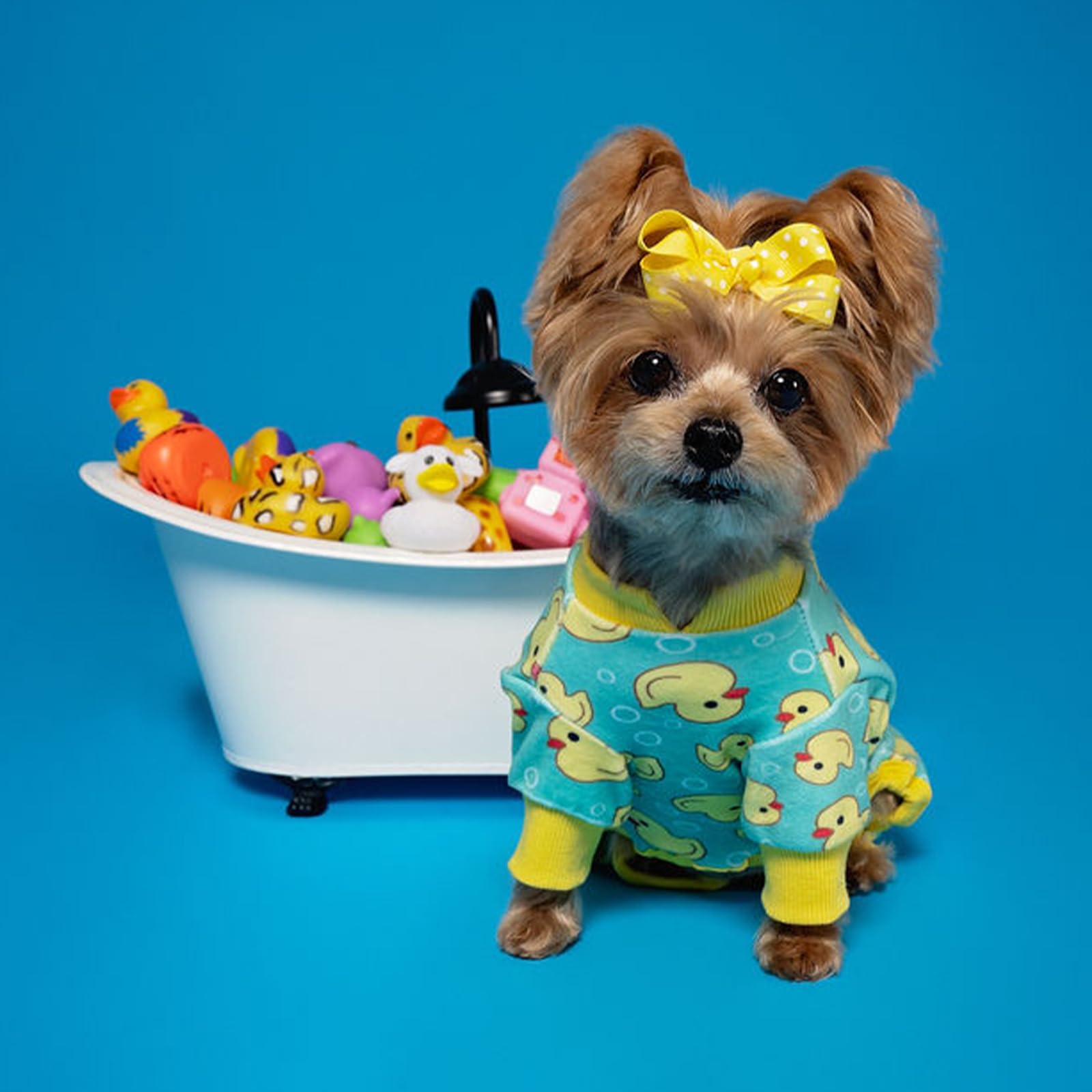 Kyeese Dog Pajamas Yellow Ducks For Small Dogs Soft Material Stretchable Dog Pjs Cat Pajama Dog Apparel