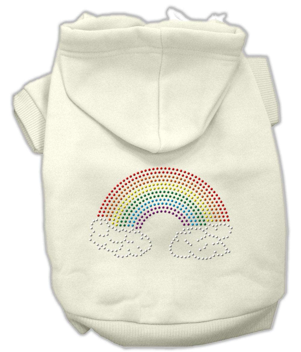 Pet, Dog & Cat Hoodie Rhinestone, &quot;Rainbow&quot; Red XS (0-3 lbs.)