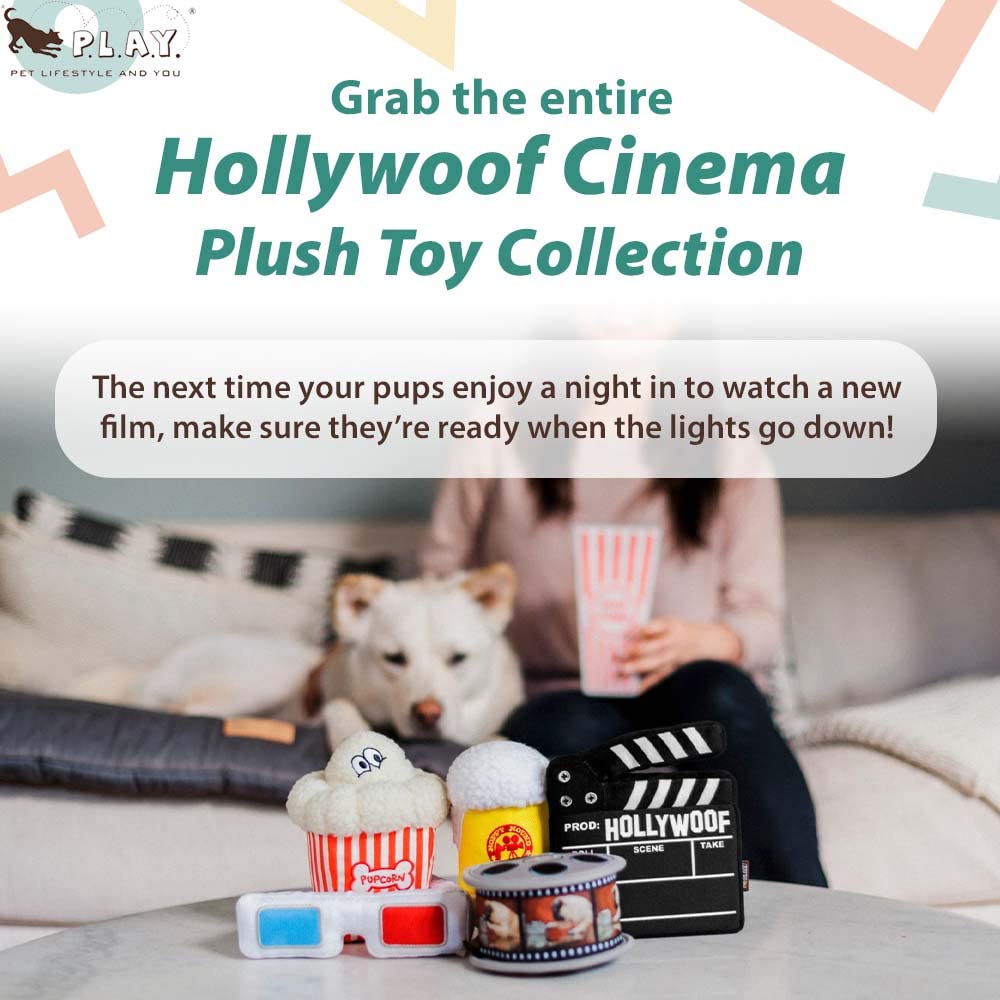 P.L.A.Y. Cute Plush Dog Toys - Hollywoof Cinema, Movie Themed Durable Squeaker Chew Toy, Great for Puppies & Small, Medium, Larg