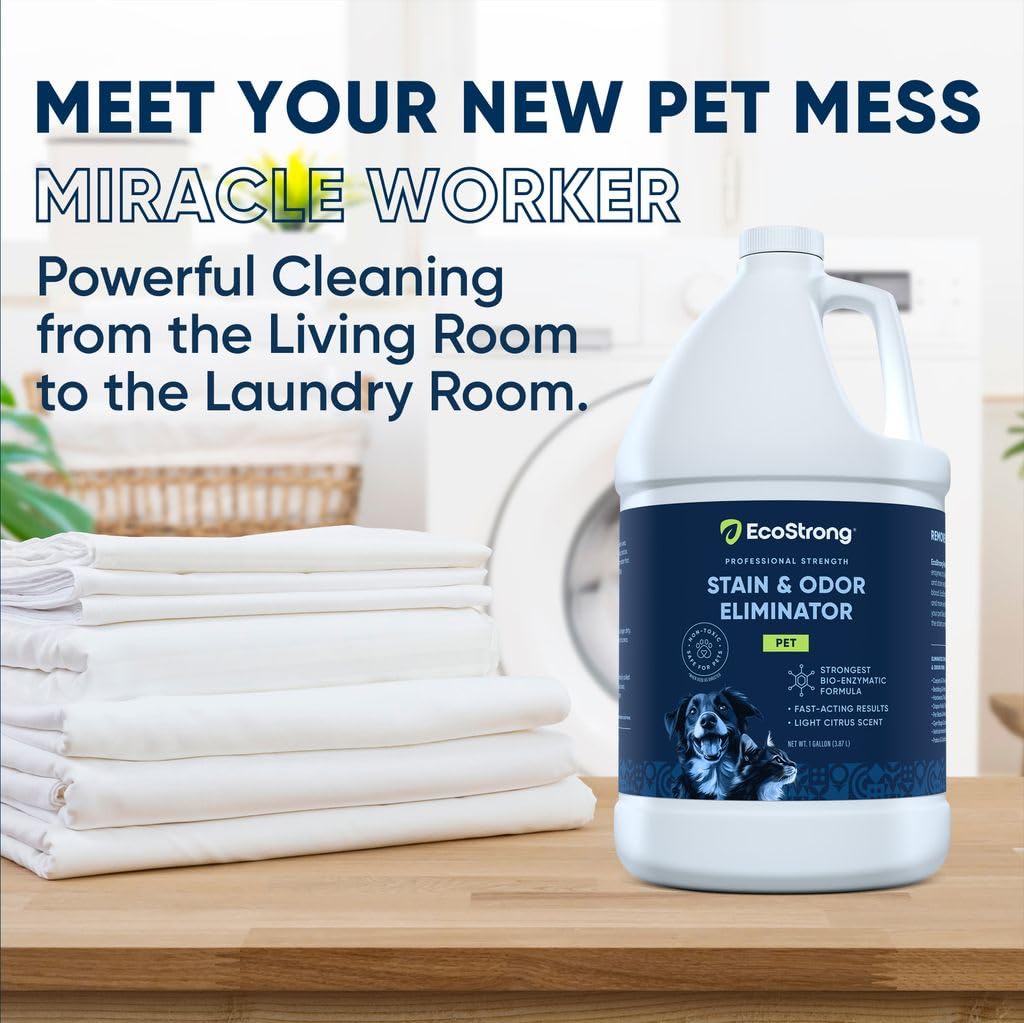 Eco Strong Pet Stain and Odor Remover - Cat Urine Enzyme Cleaner Destroyer, Urine Destroyer for Dogs, Pet Urine Enzyme Cleaner -