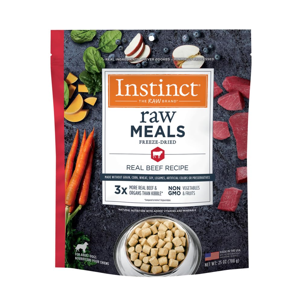 Instinct Freeze Dried Raw Meals Grain Free Dog Food, Dog Food Dry, Freeze Dried Dog Food, Raw Dog Food, Beef Recipe, 25 oz