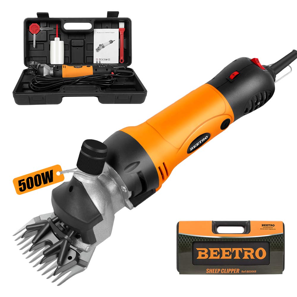 Beetro 500W, Electric Professional Sheep Shears, Animal Grooming Clippers For Sheep Alpacas Goats And More, 6 Speeds Heavy Duty 