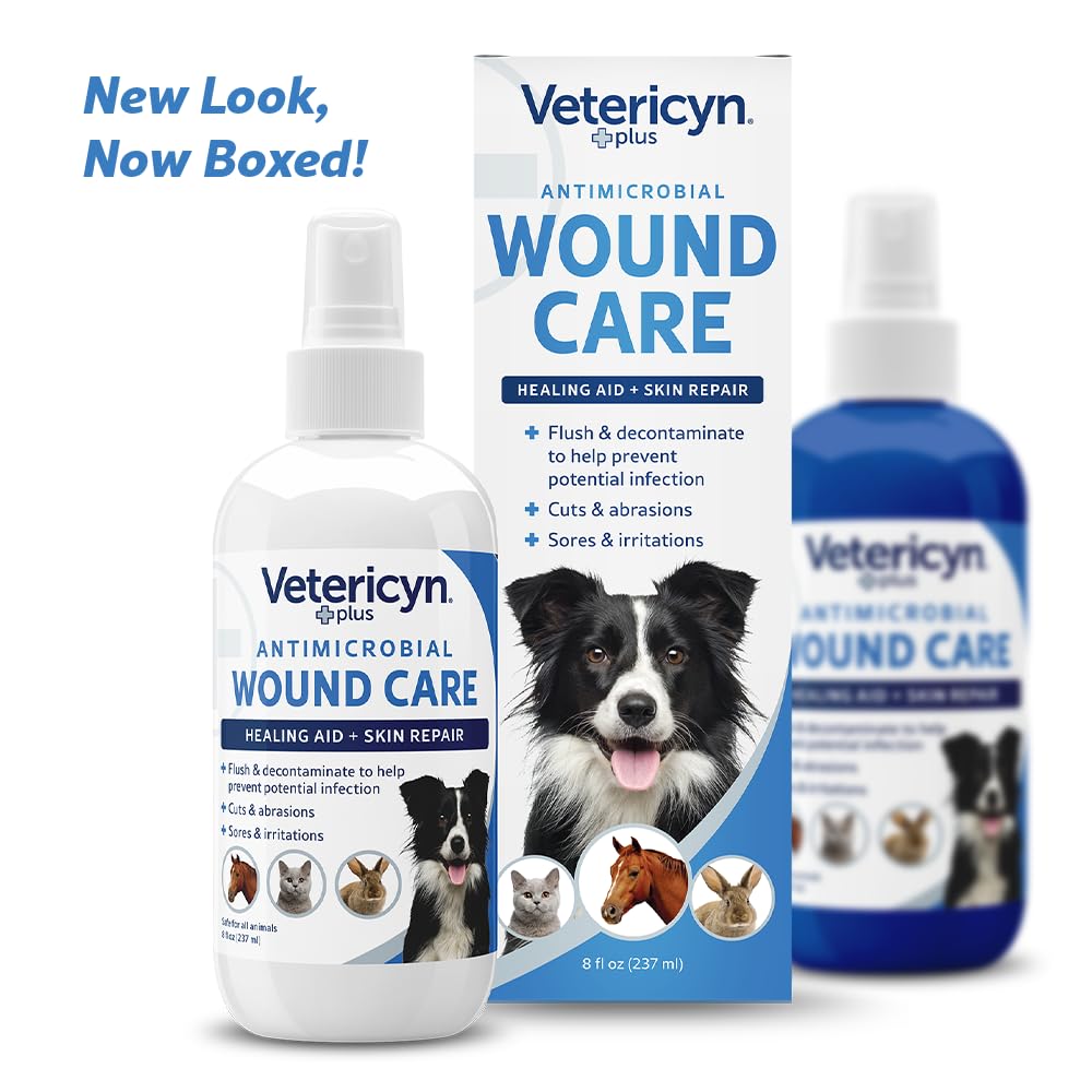 Vetericyn Plus Dog Wound Care Spray | Healing Aid and Skin Repair, Clean Wounds, Relieve Dog Skin Allergies, Safe for All Animal