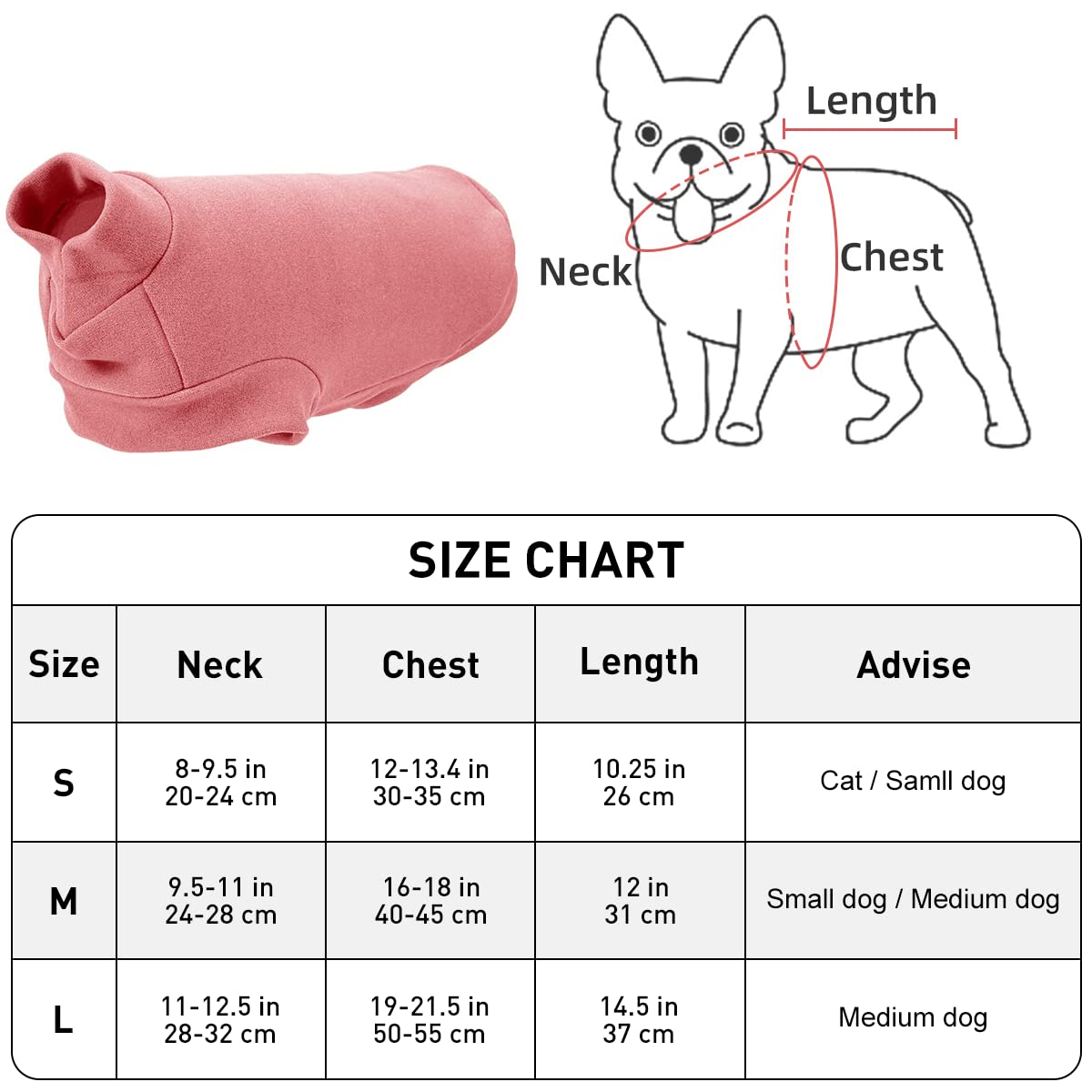 Small Dogs Fleece Dog Sweatshirt - Cold Weather Hoodies Spring Soft Vest Thickening Warm Cat Sweater Puppy Clothes Sweater Winter Sweatshirt Pet Pajamas For Small Dog Cat Puppy (Small, Red)