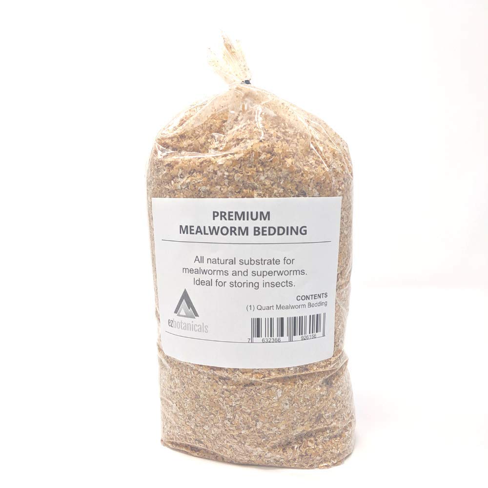 EZ Botanicals Mealworm & Superworm Bedding - 1 Quart Ideal Substrate for Storing Meal and Super Worms