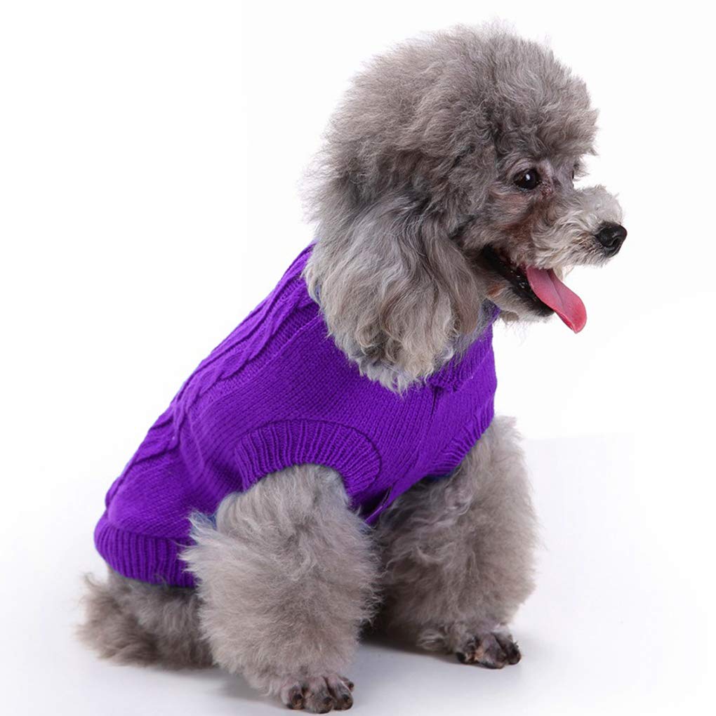 Bwealthest Dog Sweater, Warm & Comfortable Winter Turtleneck Pullover, Xx-Large, Purple, Acrylic, Machine Washable, Striped, Chr