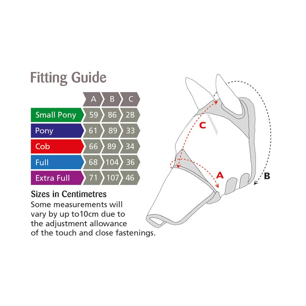 FINE MESH Fly MASK with Nose Fringe (Cob, Black)