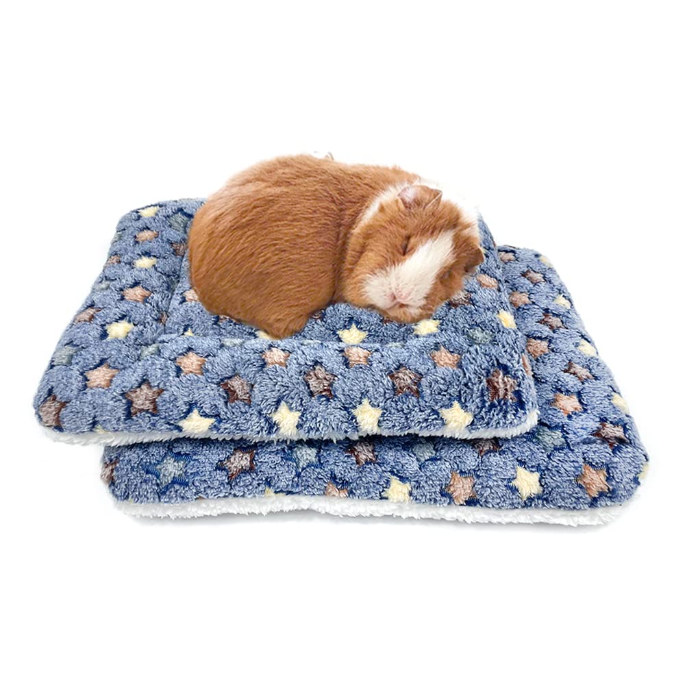 Amakunft 2 Pcs Guinea Pig Bed Mat Washable, Rabbit Winter Bed Pad For Indoor, Warm Small Animal Bed Mattres, Fleece Sleeping Pad