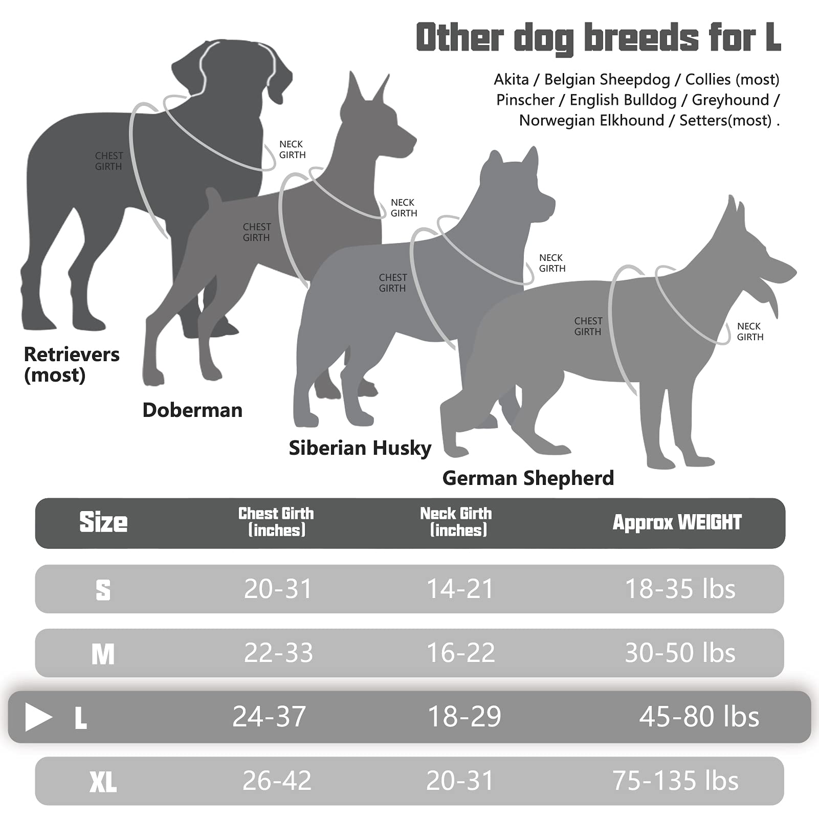 Auroth Tactical Dog Harness For Large Dogs No Pull Adjustable Pet Harness Reflective K9 Working Training Easy Control Pet Vest Military Service Dog Harnesses Grey L