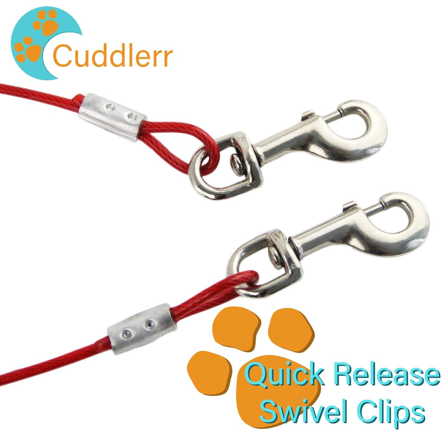 30Ft Dog Tie Out Cable For Dogs, 16'' Chrome Plated Anti Rust Stake, Great For Camping Or The Garden, Suitable For Harness, Leas