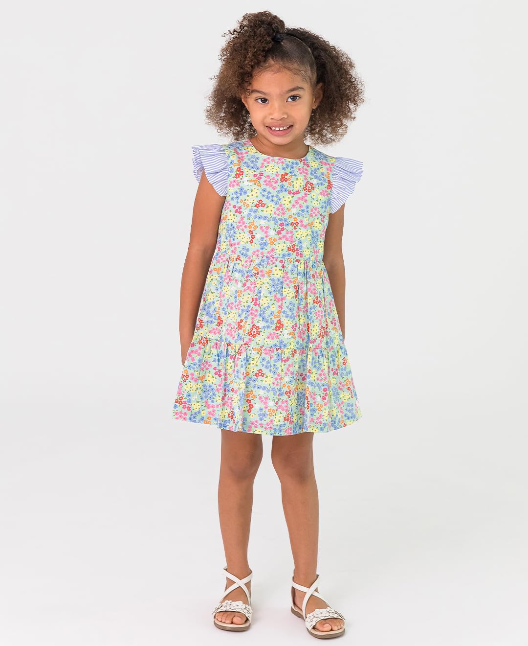 Rufflebutts Petaling Around Flutter Sleeve Tiered Dress - 6-12M