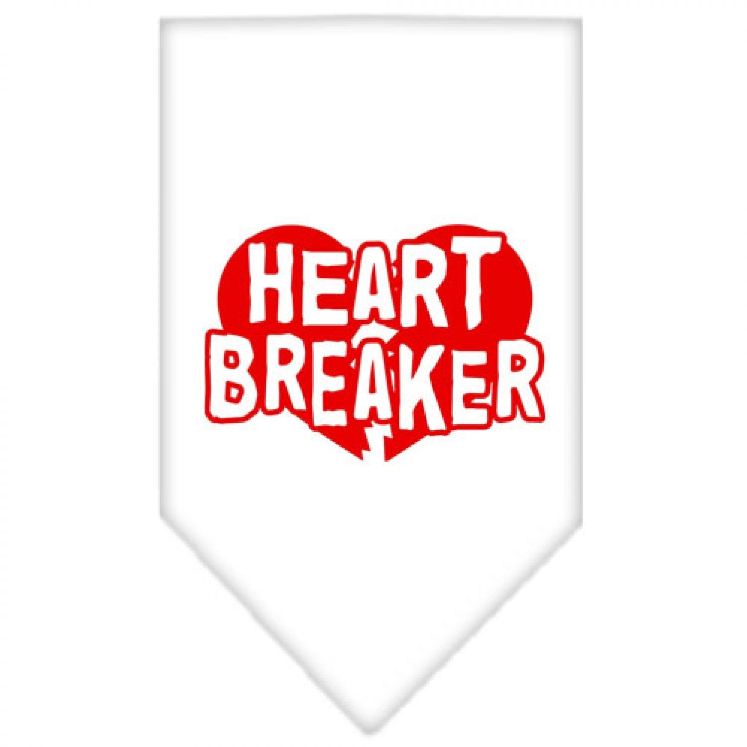 Mirage Pet Products Heart Breaker Screen Print Bandana for Pets, Large, White