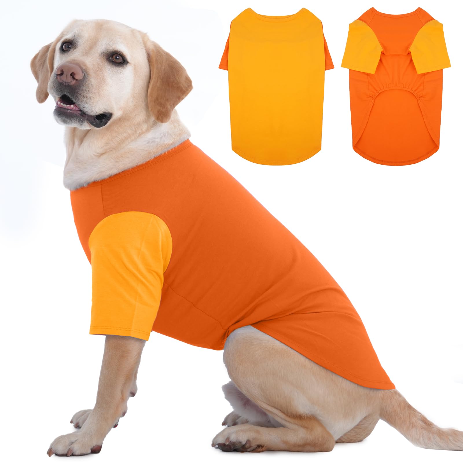 Ikipuko 2 Pack Large Dog T-Shirts 3Xl - Breathable Durable Cotton Shirt, Shedding Control Protect Skin Dogs Clothes For Husky, L