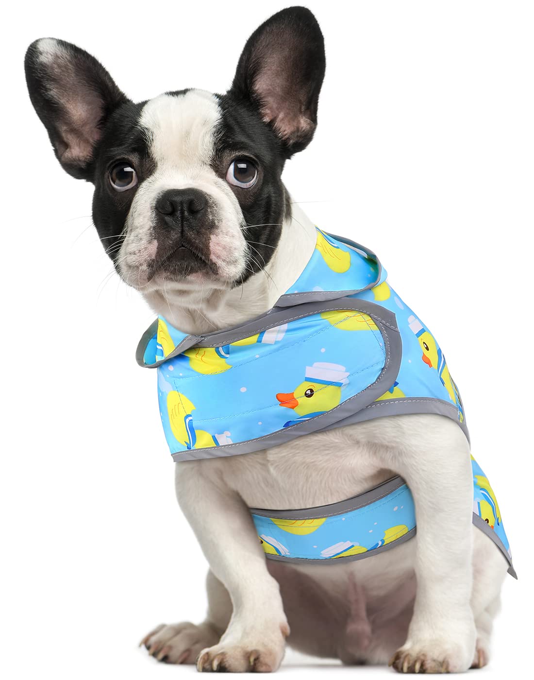 Hde Dog Raincoat With Clear Hood Rain Jacket Poncho For Small Medium Large Dogs Sailor Ducks Blue - S