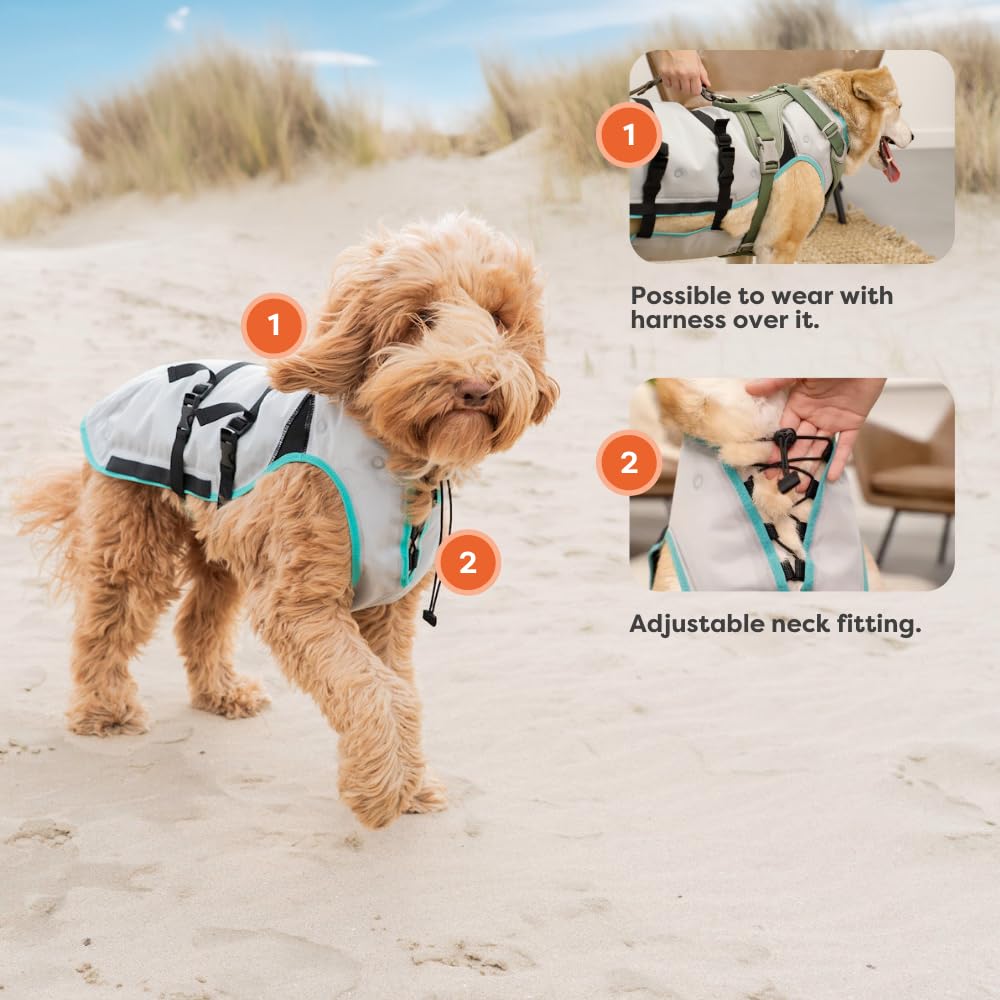 Suitical Dry Cooling Vest for Dogs | Canine Cooling Vest for Hot Weather | Dog Cool Down Jacket | Machine Washable | M | Neck to
