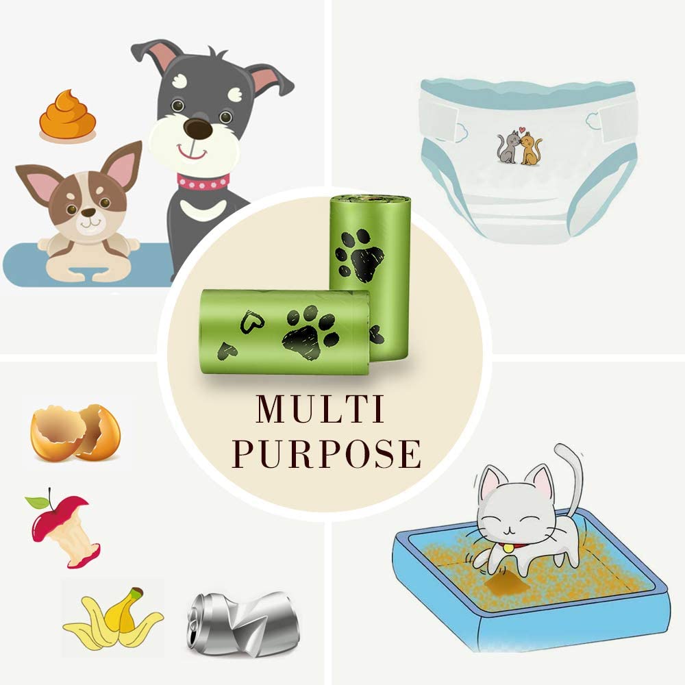 Dog Poop Bags Rolls: Leak-Proof Poo Bag with Dispenser - Large Unscented Poop Bags for Doggy Dogs (450 Count)- Green