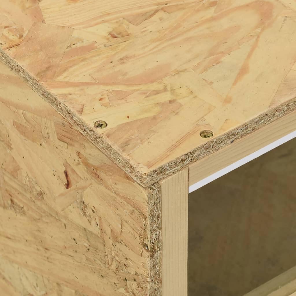 vidaXL Terrarium - Engineered Wood & Glass Box / 23.6"x11.8"x11.8" - Safe Reptile Feeding Cage with Steel Airflow Nets