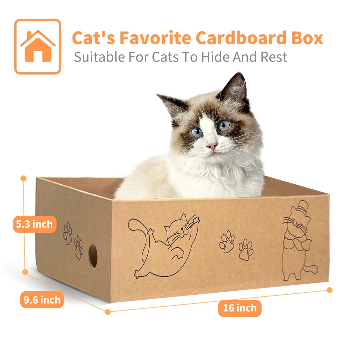 Agym Cat Scratcher Cardboard Box For Indoor Cats 5 Packs In 1, Cat Scratching Pad Cardboard Box For Indoor Cats And Kitten, Large Size Cat Scratch Pad Board Easy For Cats To Scratch