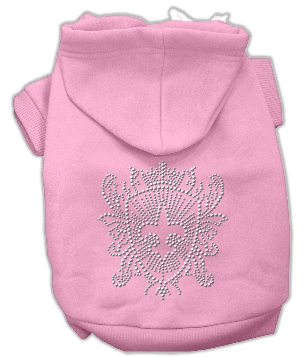 Mirage Pet Products 20-Inch Rhinestone Fleur De Lis Shield Hoodies, 3X-Large, Pink