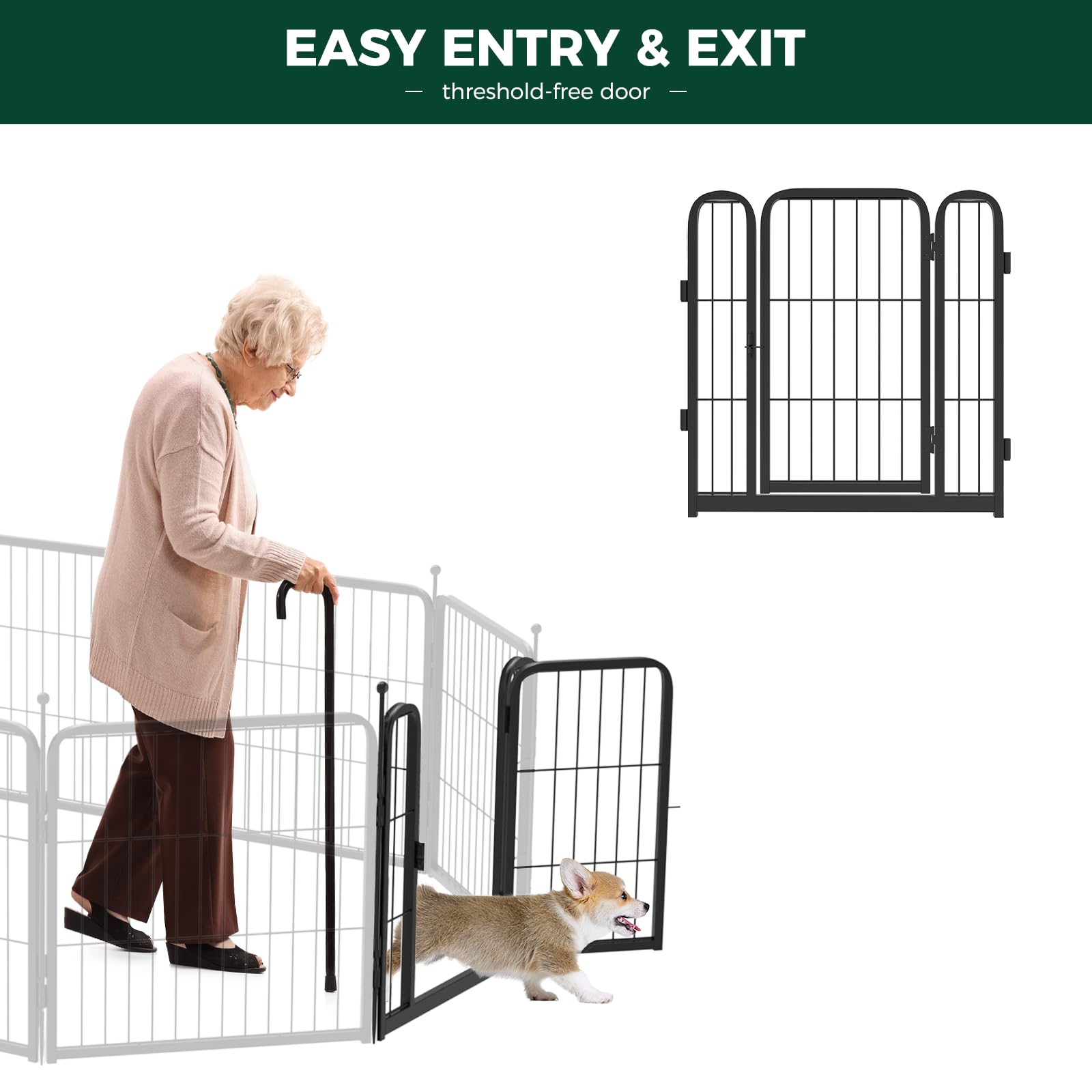 Fxw Rollick Dog Playpen, 1 Add-On Gate Panel, Single 24-Inch Gate Panel