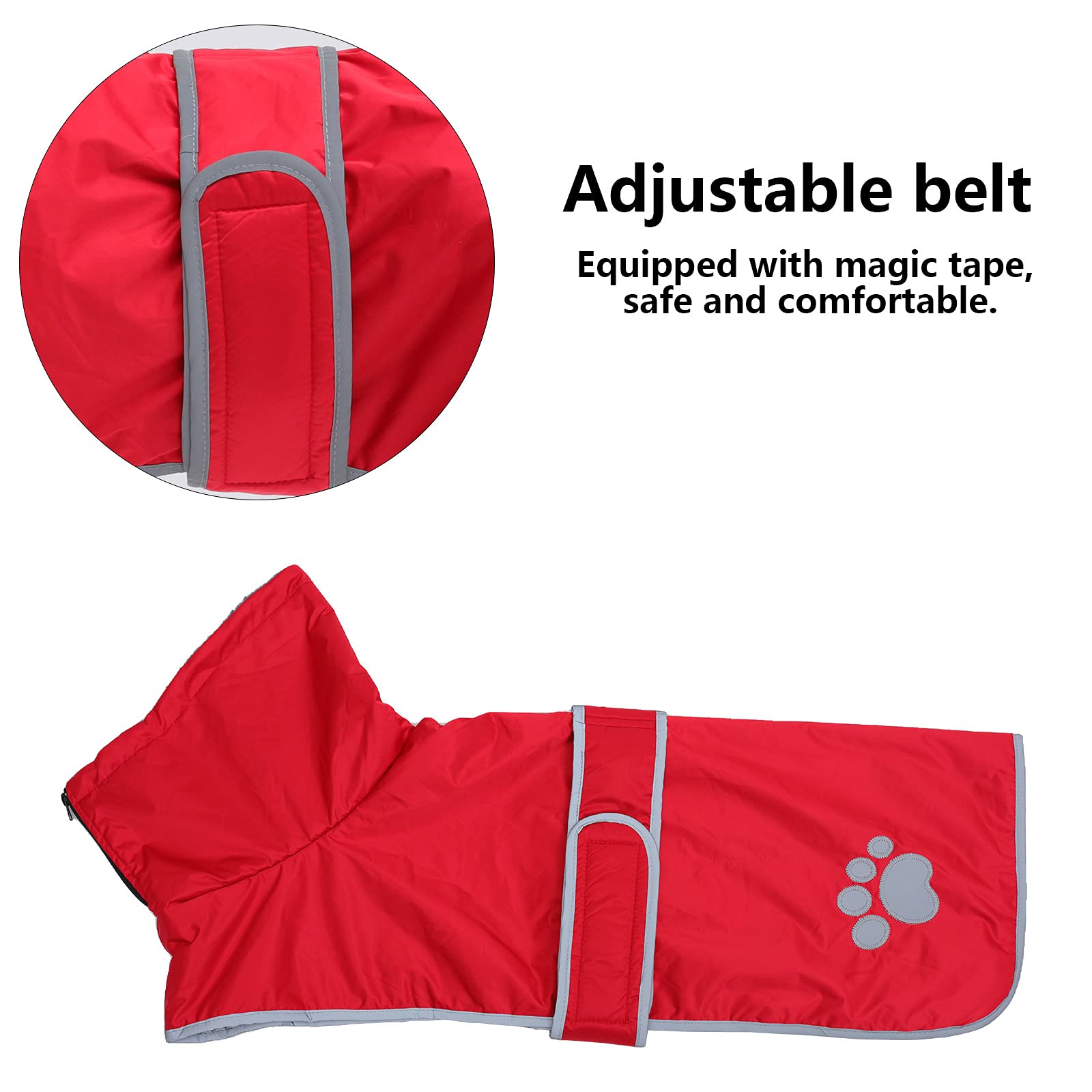 Dog Winter Coat Thermal Quilted Dachshund Coat,With Warm Flannel Lining,Geyecete Waterproof Outdoor Dog Apparel With Adjustable Bands For Small,Medium,Large Dog-Red-M