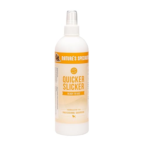 Nature'S Specialties Quicker Slicker Ready To Use Detangling And Conditioning Spray, Natural Choice For Professional Groomers, Helps Restore Moisture, Made In Usa, 16 Oz