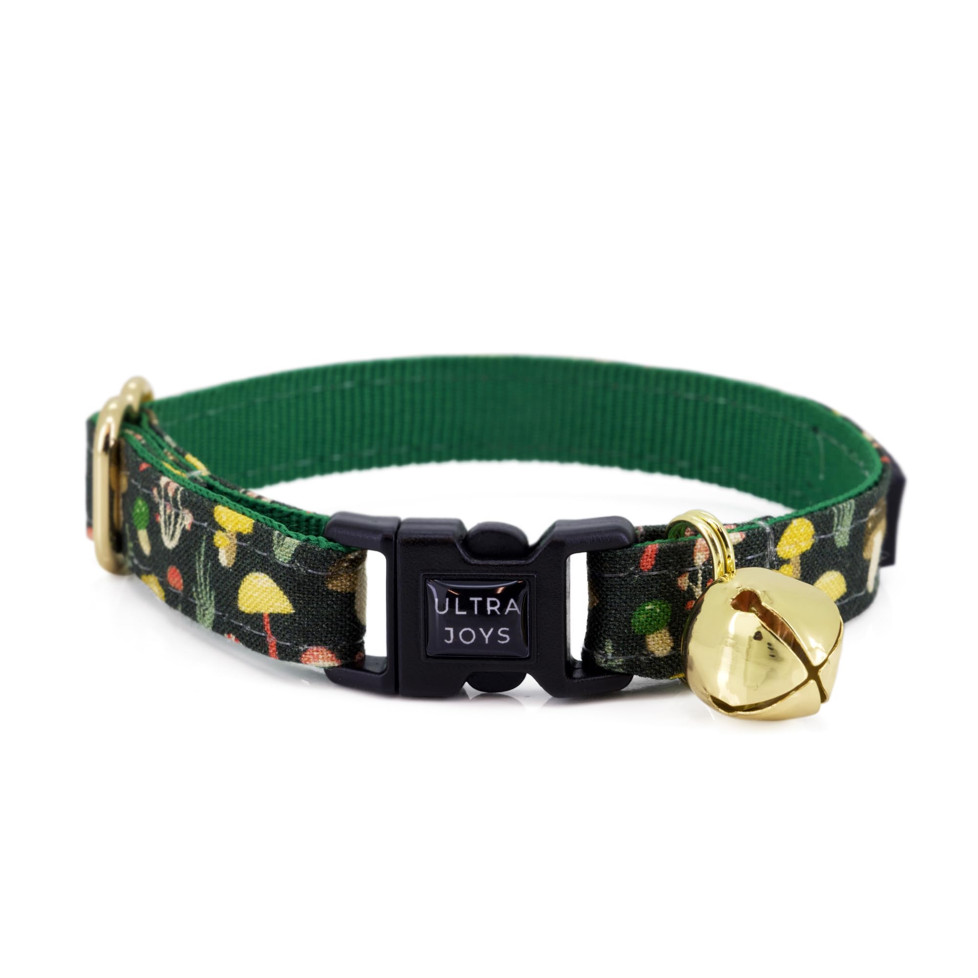 Ultra Joys Cat Collar With Bells - Breakaway Collar For Kittens & Cats - Mushroom Small