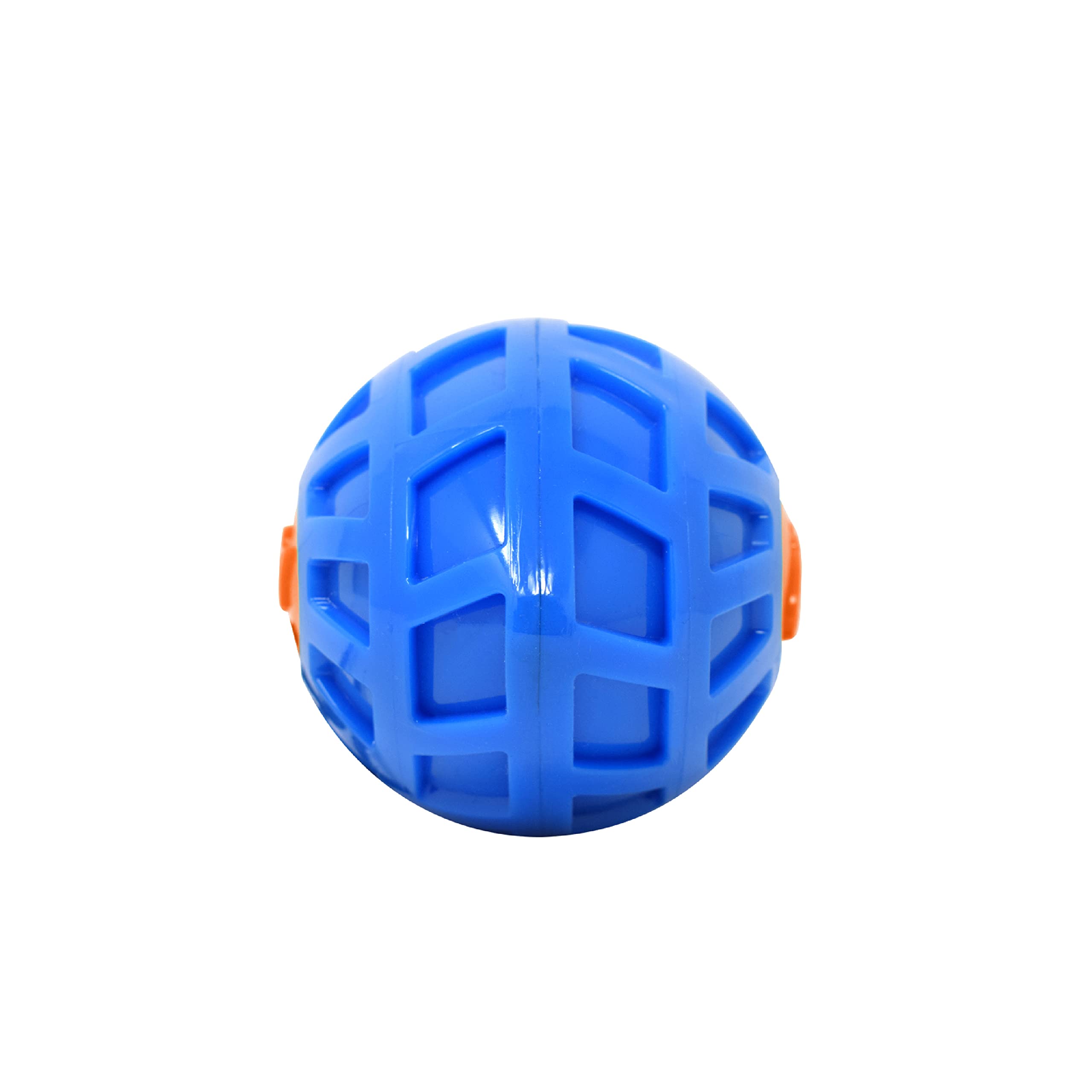 Nerf Dog 6in TPR EXO Squeak Football - Blue/Orange, Model 6186, Durable Thermoplastic Rubber