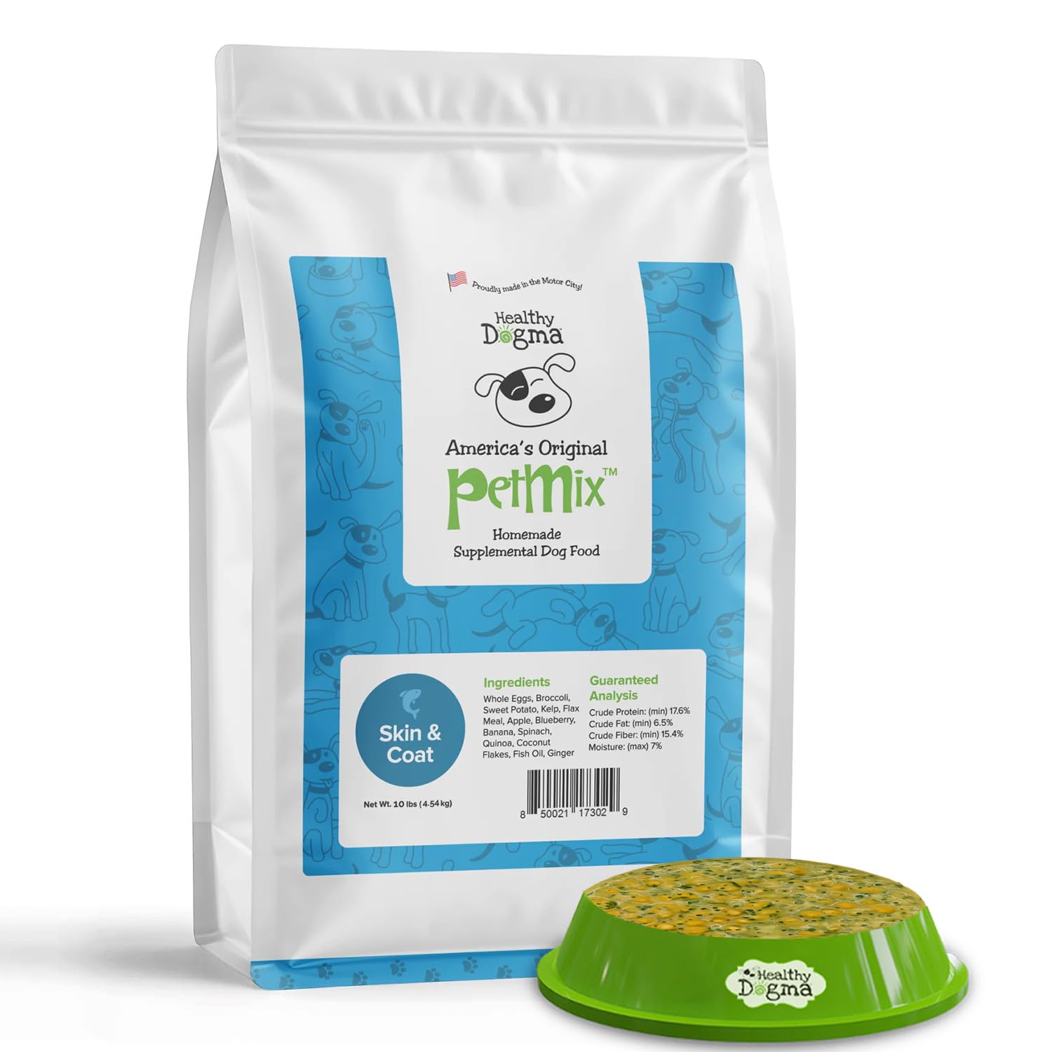 Healthy Dogma - PetMix Dehydrated Dog Food for Allergies, Joint Support & Mobility, Raw, Homemade Dog Food (Skin & Coat, 10 lbs)
