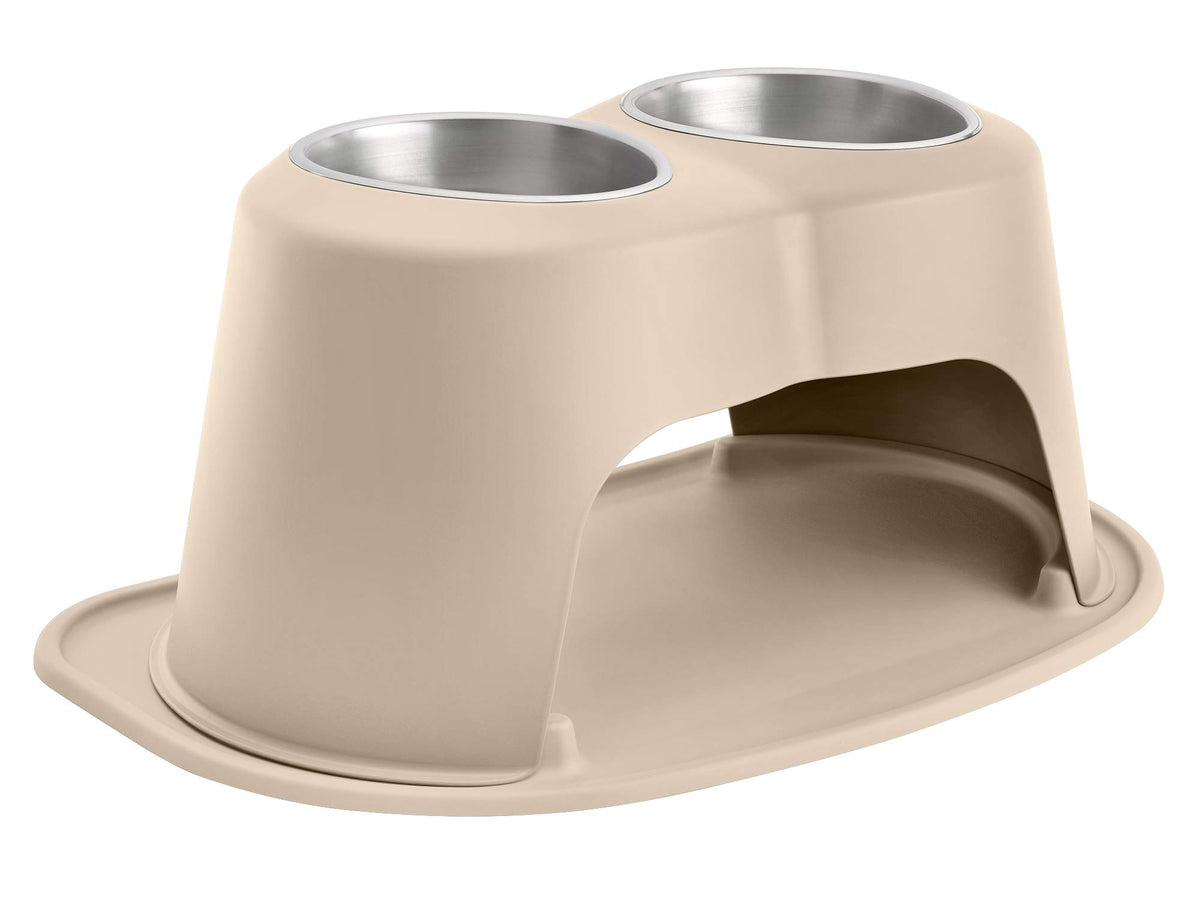 Weathertech Double High Pet Feeding System - Elevated Dog/Cat Bowls - 12 Inch High Tan (Dhc6412Tntn)