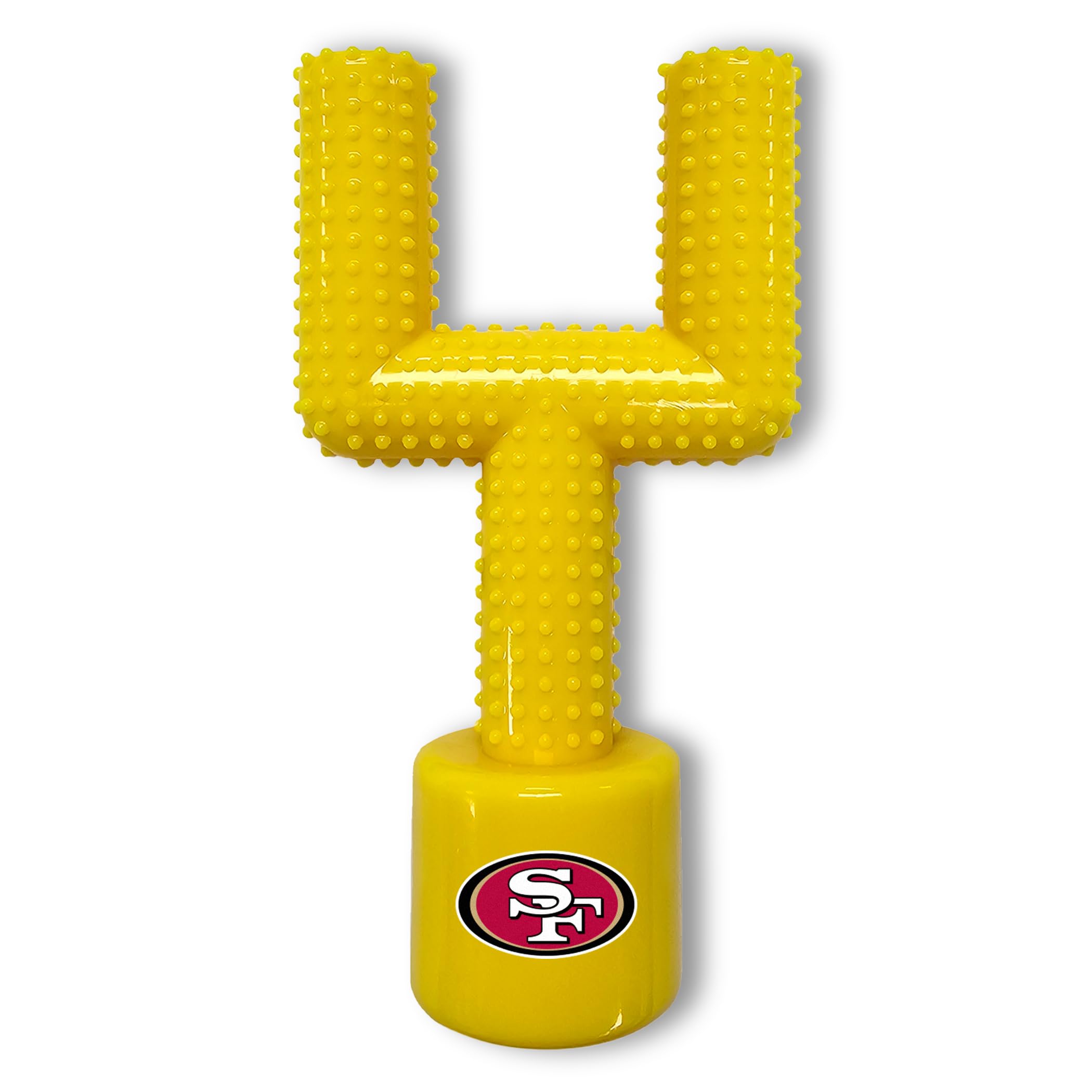 Nfl San Francisco 49Ers Mega-Chew Hard Nylon Bacon-Flavored Dog Bone Football Goal Post Chew Toy. Interactive Tasty Fun Chew Toy