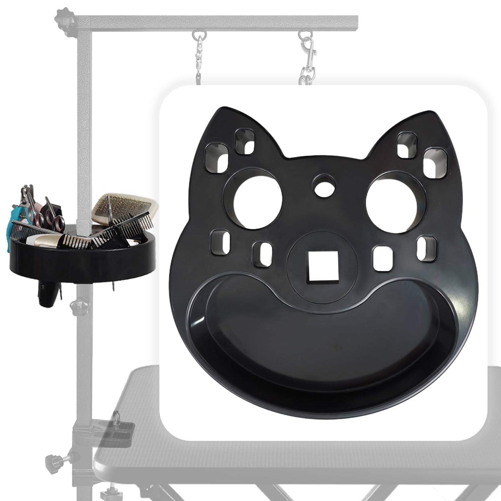 Huioqwe Dog Grooming Organizer - Adjustable Beauty Tools Organizer & Pet Grooming Storage Rack For Scissors, Brushes & Accessori