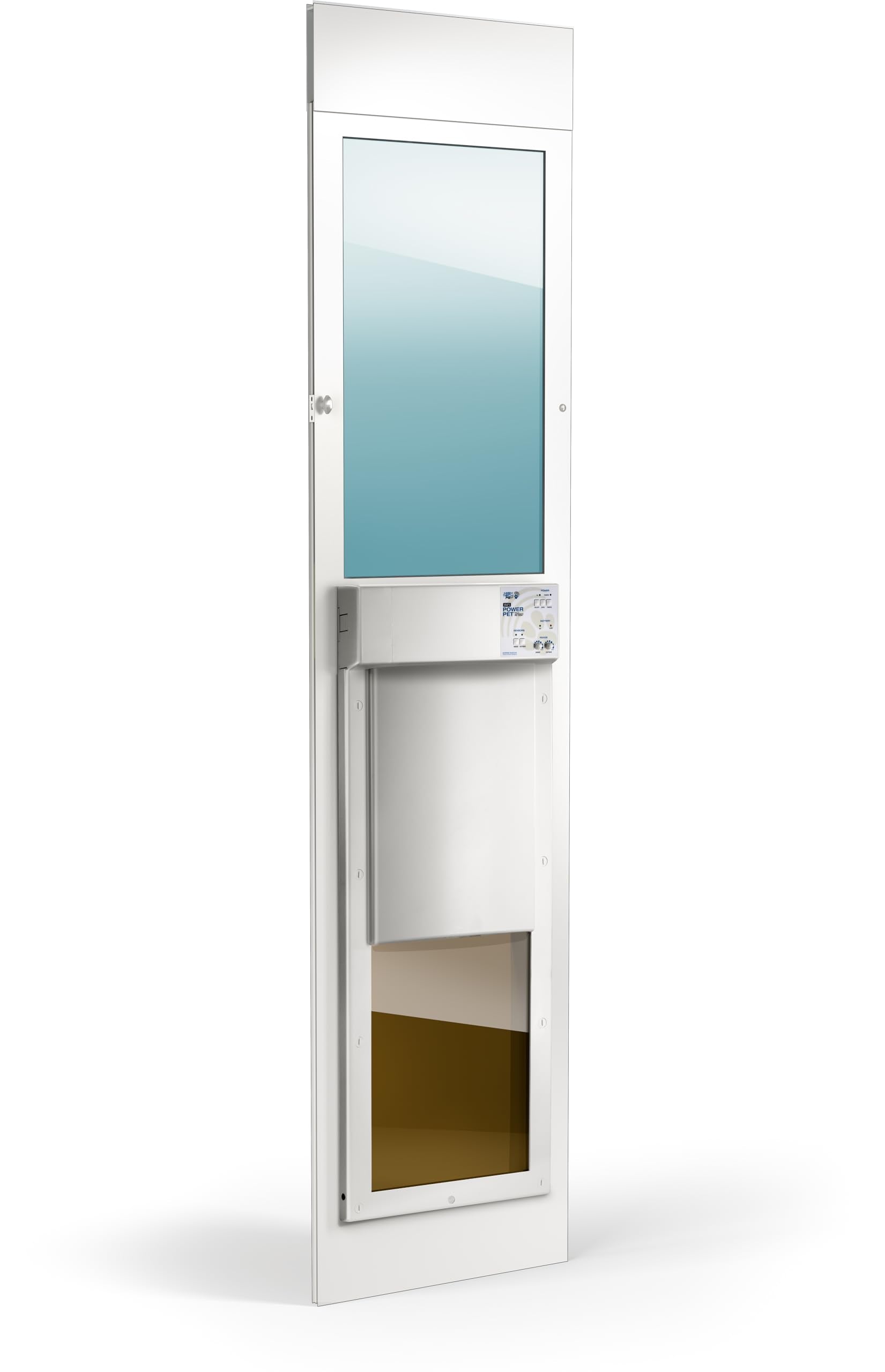 Power Pet Electronic Dog Door - High Tech Pet Wifi Electronic Pet Doors - Automatic Sliding E-Glass Electronic Dog Doors - Large