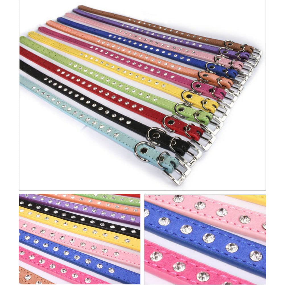 Puppy Collar With Bling Diamond, Pretty Crystal Sparkly Rhinestone Glitter Jewel Girls Cat Collars For Xxs Xs Small Medium Pet Female Dogs Boys Kitten, Dark Blue S