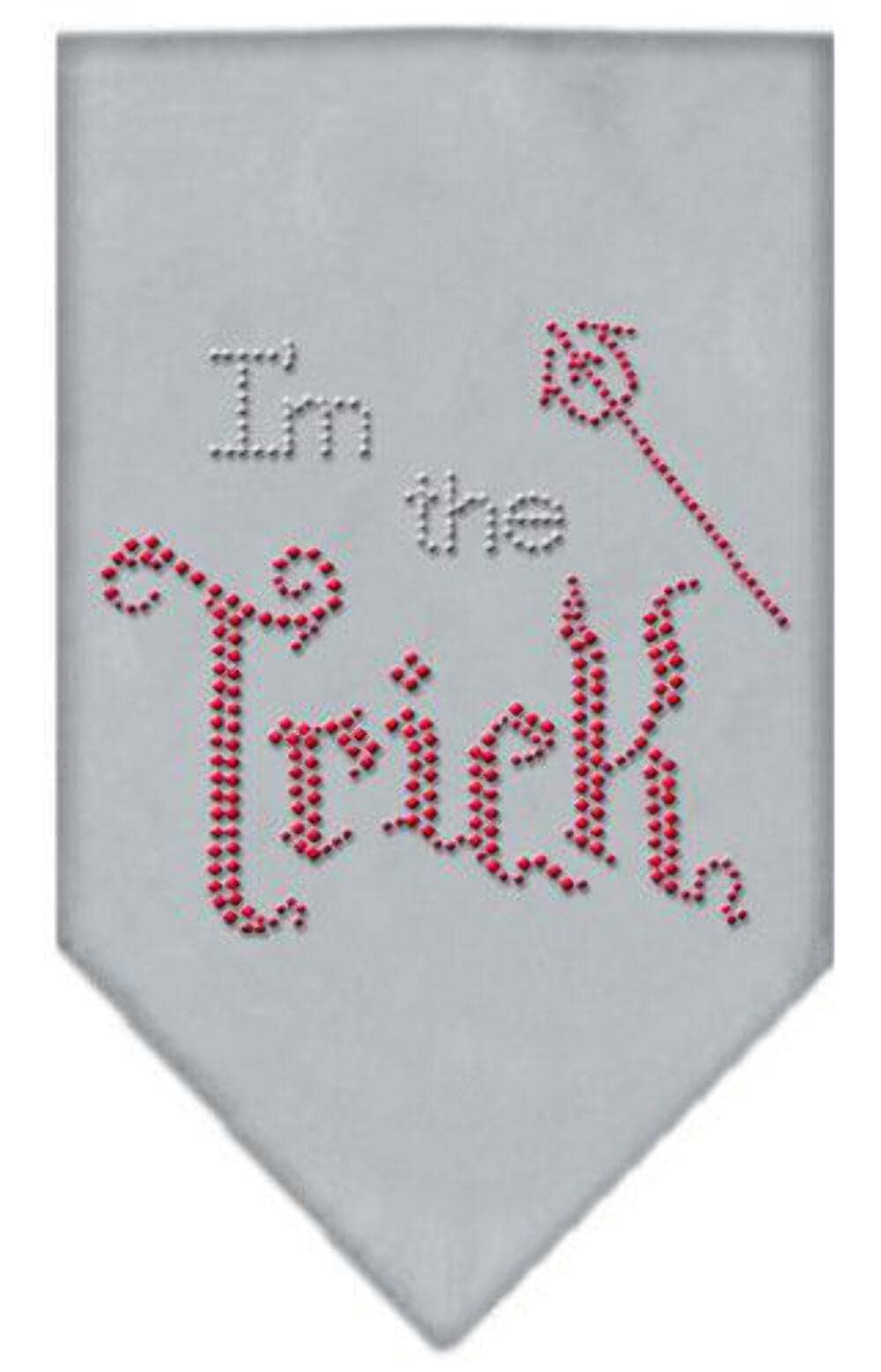 Halloween Pet and Dog Bandana Rhinestone, "I'm The Trick" Brown Large